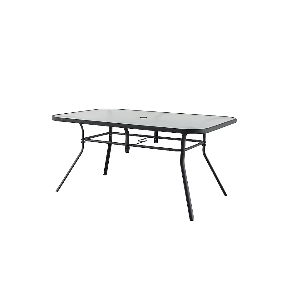 Style Selections Pelham Bay Rectangle Outdoor Dining Table 38-in W x 60-in L with Umbrella Hole, FTS00748C  1126654  *HD2409, Retail: $128, FINAL PRICE: $79.99 + TAX