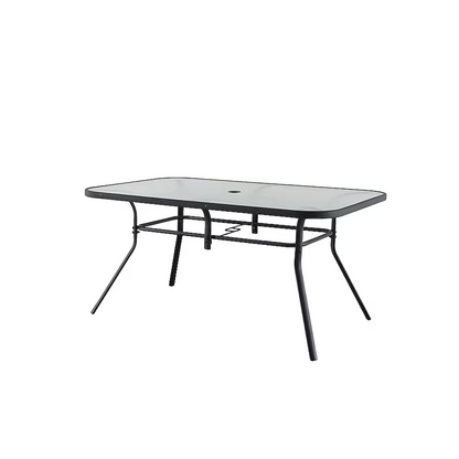 Style Selections Pelham Bay Rectangle Outdoor Dining Table 38-in W x 60-in L with Umbrella Hole, FTS00748C  1126654  *HD2409, Retail: $128, FINAL PRICE: $79.99 + TAX