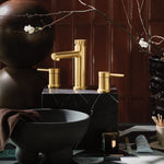Moen Align Brushed Gold Widespread 2-handle WaterSense High-arc Residential Handle Bathroom Sink Faucet with Drain
