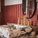 Moen Align Brushed Gold Widespread 2-handle WaterSense High-arc Residential Handle Bathroom Sink Faucet with Drain