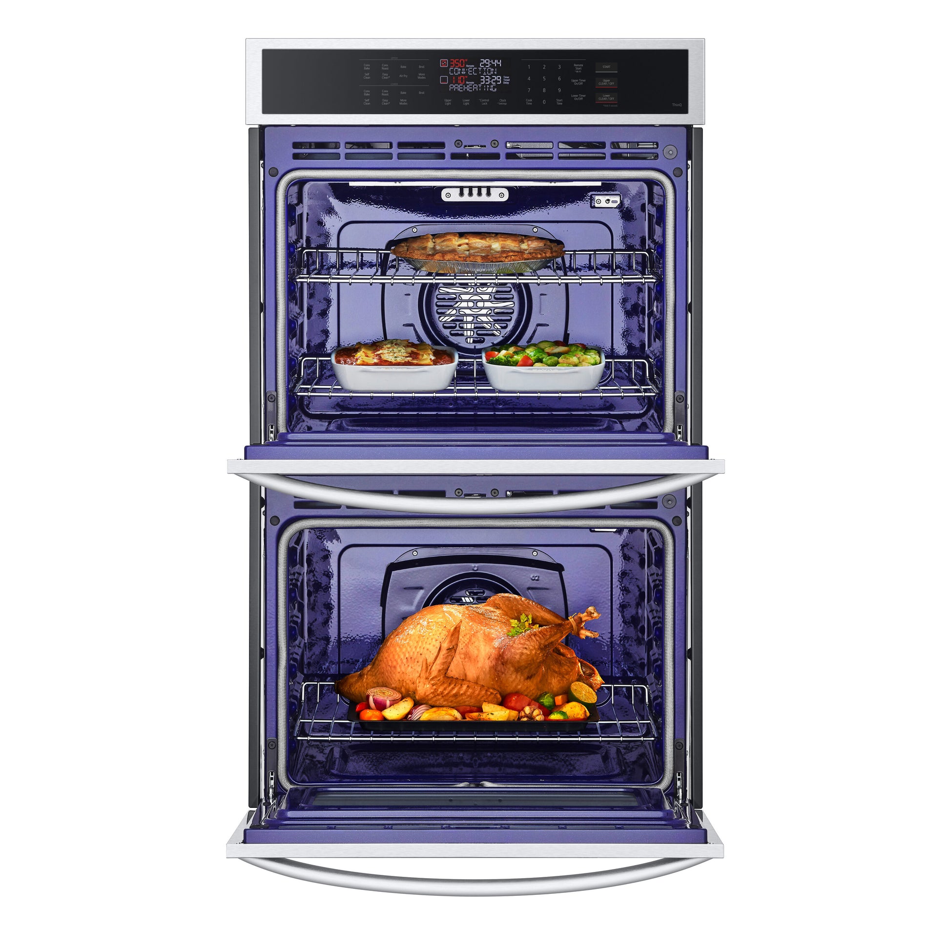 LG 30 inch Double Electric Wall Oven with Air Fry Self-cleaning ( PrintProof Stainless Steel )