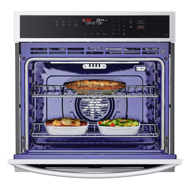 LG Air Fry with Easy Clean 30-in Smart Compatible Single Electric Wall Oven with Air Fry Single-fan and Self-cleaning ( PrintProof Stainless Steel ), WSEP4723F/00 *HD2507, Retail: $2,199.00, FINAL PRICE: $999.99 + TAX
