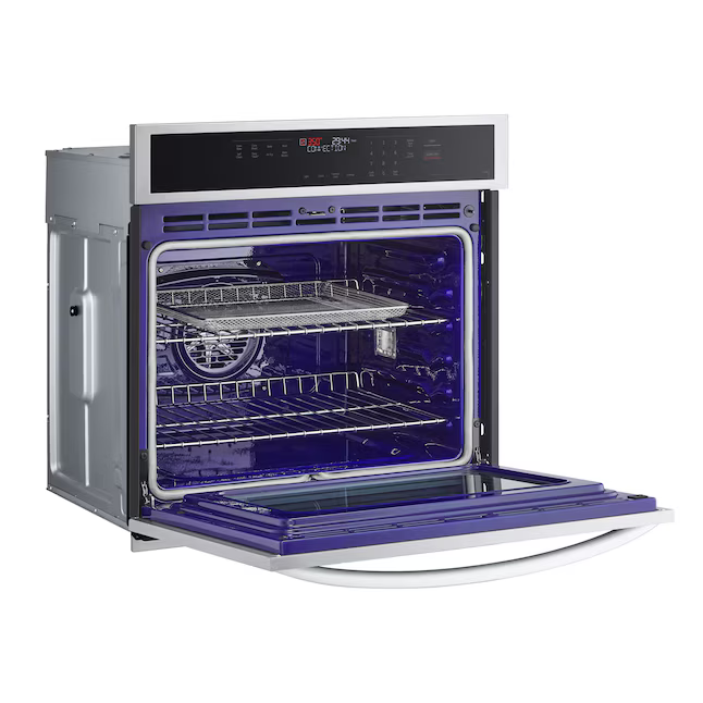 LG Air Fry with Easy Clean 30-in Smart Compatible Single Electric Wall Oven with Air Fry Single-fan and Self-cleaning ( PrintProof Stainless Steel ), WSEP4723F/00 *HD2507, Retail: $2,199.00, FINAL PRICE: $999.99 + TAX