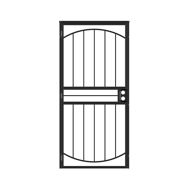 Larson Geneva 32-in x 81-in Black Steel Recessed Mount Security Door Tempered Glass, *JR2402 #120