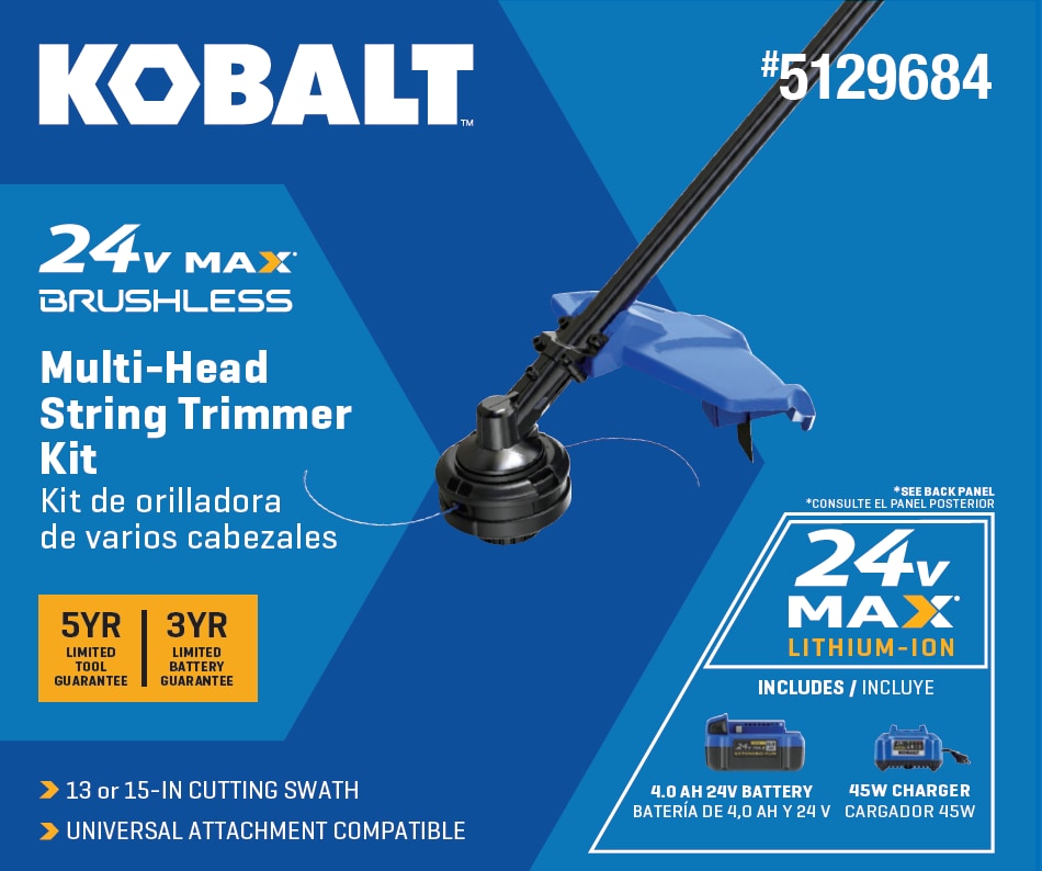 Kobalt 24-volt 15-in Split Shaft Attachment Capable Battery String Trimmer 4.0 Ah (Battery Included) (Charger Included [FBM-103]