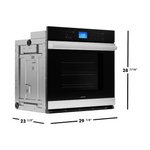 Sharp 30-in Single Electric Wall Oven True Convection Self-Cleaning (Edge-to-Edge Black Glass/Stainless Steel)