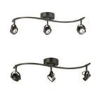 allen + roth Memphis 27-in 3 -Light Black dimmable Integrated Traditional Track Bar