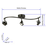 allen + roth Memphis 27-in 3 -Light Black dimmable Integrated Traditional Track Bar
