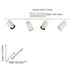 allen + roth Mason 36-in 4 -Light White dimmable GU10 pin base Traditional Track Bar
