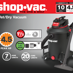 Shop-Vac 10-Gallon 4.5 HP Corded Wet/Dry Shop Vacuum with Accessories Included