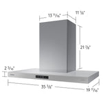 Samsung 36 inch Convertible 390-CFM Gray Wall-Mounted Range Hood
