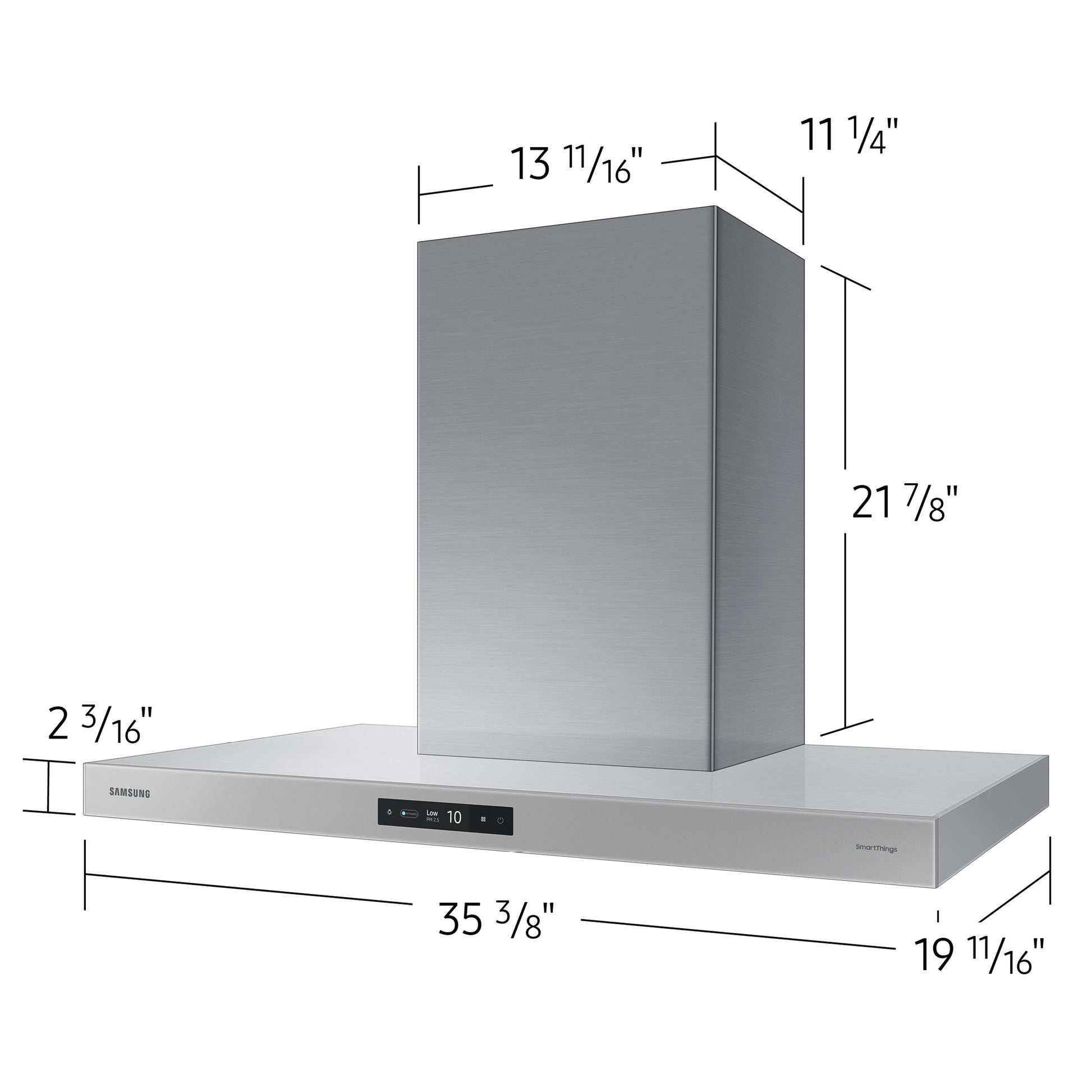 Samsung 36 inch Convertible 390-CFM Gray Wall-Mounted Range Hood