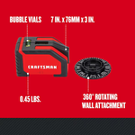 CRAFTSMAN Red 15-ft Indoor Line Beam Line Generator Laser Level (Accessories Included) CMHT77634, MSRP: $22.00 [FB054] - FINAL: