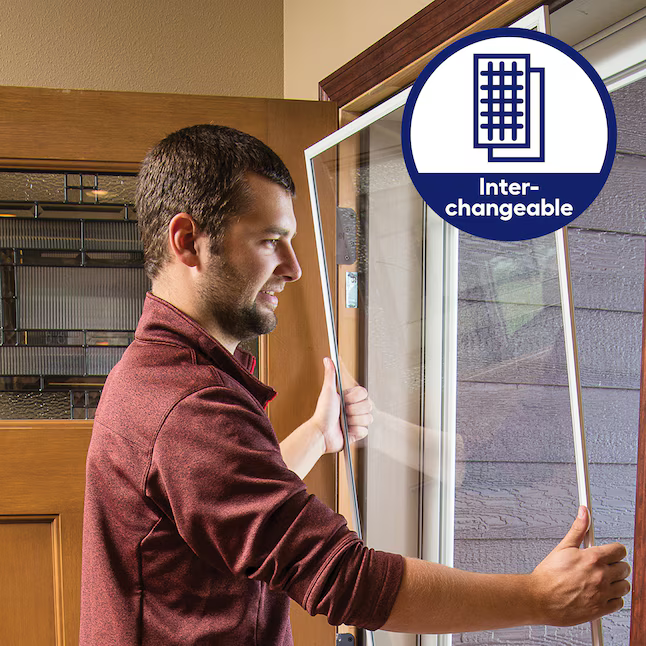 LARSON Signature Selection 36-in x 81-in Brown Aluminum Reversible Hinge Storm Door with Interchangeable Screen (No handle), 14904042 #758236 *JR2510, Retail: $254.00, FINAL PRICE: $139.99 + TAX