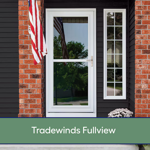 LARSON Tradewinds Selection 32-in x 81-in Black Aluminum Storm