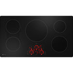GE Profile 36-in 5 burners Black Smart Compatible Induction Cooktop with Bridge Element