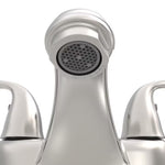Project Source Webber Nickel 4-in centerset 2-handle WaterSense Low-arc Commercial/Residential Handle Bathroom Sink Faucet with Drain with Deck Plate, 4012460B-L, MSRP: $32.98, FINAL PRICE: $19.99 + TAX