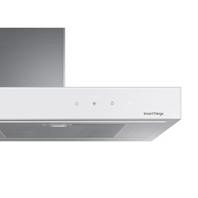 Samsung Bespoke 30-in Convertible 390-CFM White Glass Wall-Mounted Range Hood with Charcoal Filter, NK30CB600W12 *JR2511, Retail: $1,049.00, FINAL PRICE: $429.99 + TAX