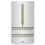 ZLINE KITCHEN & BATH Counter-Depth 22.5-cu ft 4 -Door 36-in Wide with Ice Maker (Fingerprint Resistant Stainless Steel)