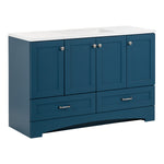 Diamond NOW Cassidy 48-in Admiral Blue Single Sink Bathroom Vanity with White Cultured Marble Top (Fully Assembled)