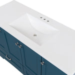 Diamond NOW Cassidy 48-in Admiral Blue Single Sink Bathroom Vanity with White Cultured Marble Top (Fully Assembled)