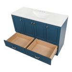 Diamond NOW Cassidy 48-in Admiral Blue Single Sink Bathroom Vanity with White Cultured Marble Top (Fully Assembled)