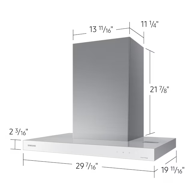 Samsung Bespoke 30-in Convertible 390-CFM White Glass Wall-Mounted Range Hood with Charcoal Filter, NK30CB600W12 *JR2511, Retail: $1,049.00, FINAL PRICE: $429.99 + TAX