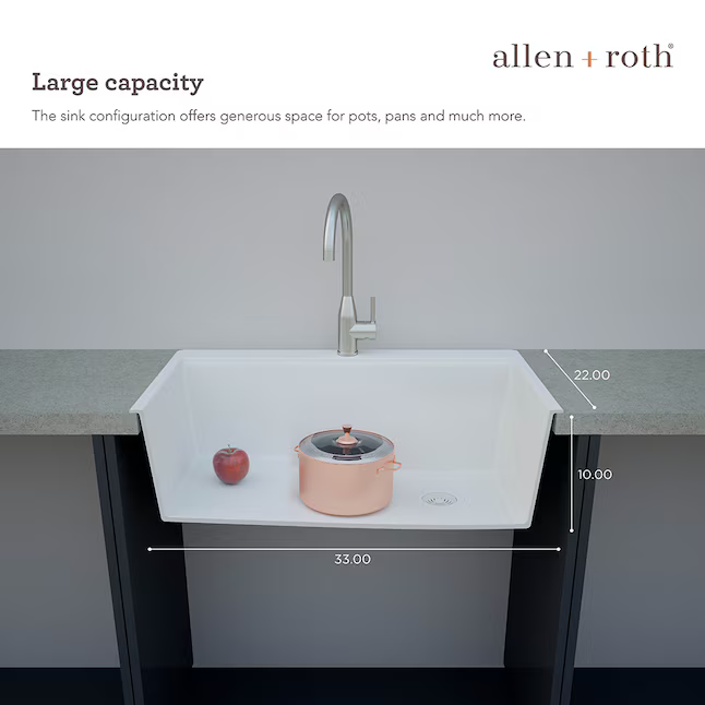 Alpine Reserve Sanborn Sink Set Drop-in or undermount 33-in x 22-in Granite Single bowl Workstation Kitchen Sink, TRIN100XLDM07 #4351169 *HD2507, Retail: $449.00, FINAL PRICE: $249.99 + TAX