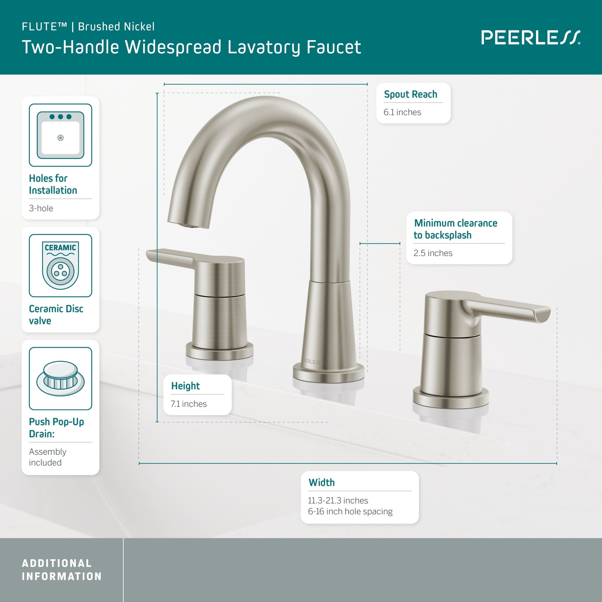 Flute  Single Two Handle Widespread Lavatory Faucet