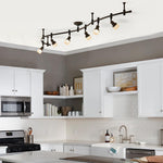 allen + roth Sloan 99.48-in 6 -Light Bronze dimmable Integrated Traditional Flexible Track Lighting Kit with Round Frosted Pivoting Heads