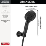 Delta 7-Setting Wall Mount Hand Shower with Cleaning Spray in Matte Black, 55884-BL, MRSP: $385, FINAL PRICE: $ + TAX