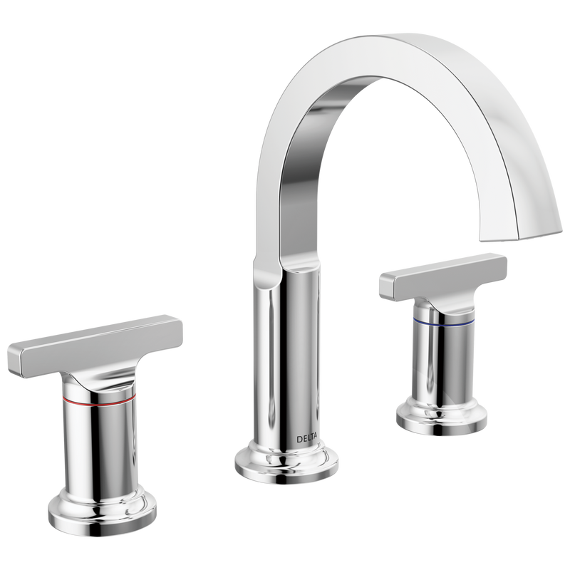 Delta Tetra Two Handle Widespread Bathroom Faucet in Lumicoat Chrome, 355887-PR-DST, MRSP: $556, FINAL PRICE: $ + TAX