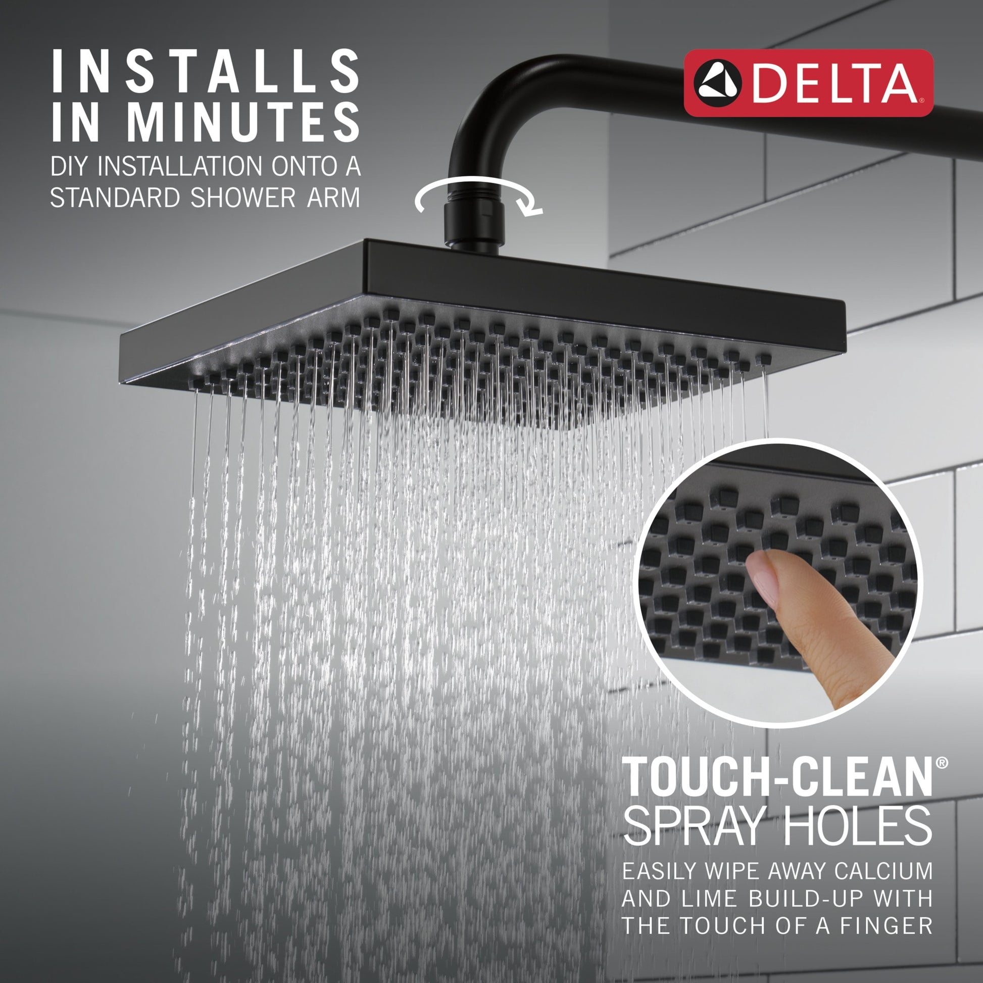 Delta Universal Showering Single-Setting Raincan Shower Head in Matte Black, RP50841BL, MRSP: $314.15, FINAL PRICE: $ + TAX