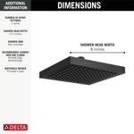 Delta Universal Showering Single-Setting Raincan Shower Head in Matte Black, RP50841BL, MRSP: $314.15, FINAL PRICE: $ + TAX