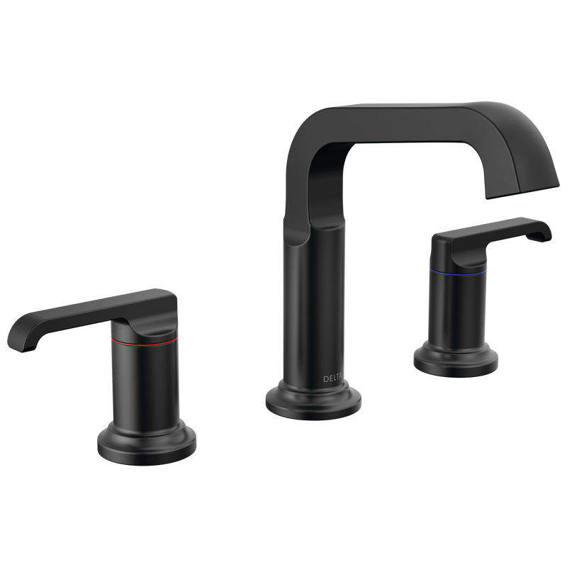 Delta Tetra Two Handle Widespread Bathroom Faucet in Matte Black, 35589-BL-DST, MRSP: $549, FINAL PRICE: $279.99 + TAX