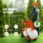 VEVOR 15-Gallon 12-volt Battery Operated Plastic Push Sprayer with Adjustable Spray Pattern
