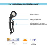 Harbor Breeze 550 -Lumens 5.3 -Watt Black Line voltage Soft White Plug-in LED Flood light, RETAIL: $12.98, FINAL PRICE: $6.99 + TAX