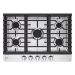 LG 30-in 5 burners Stainless steel Gas Cooktop
