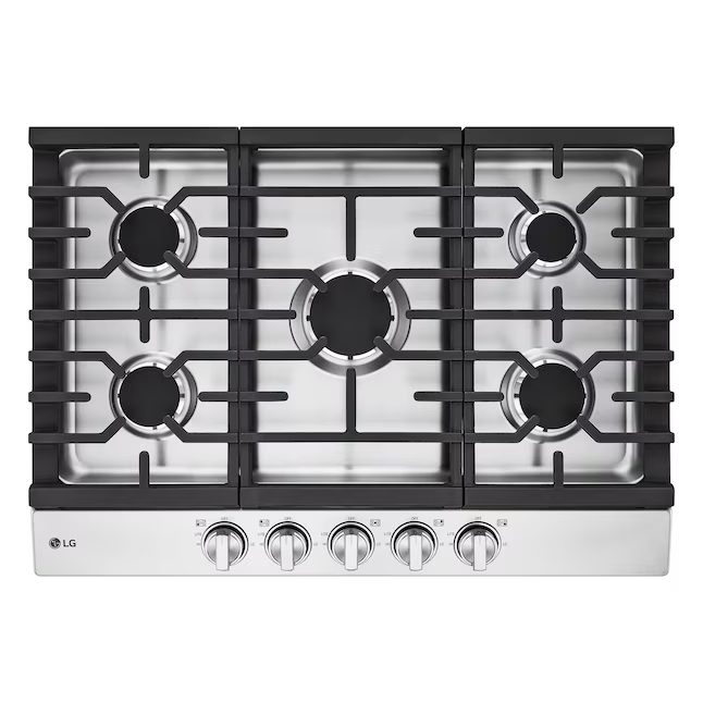 LG 30-in 5 burners Stainless steel Gas Cooktop