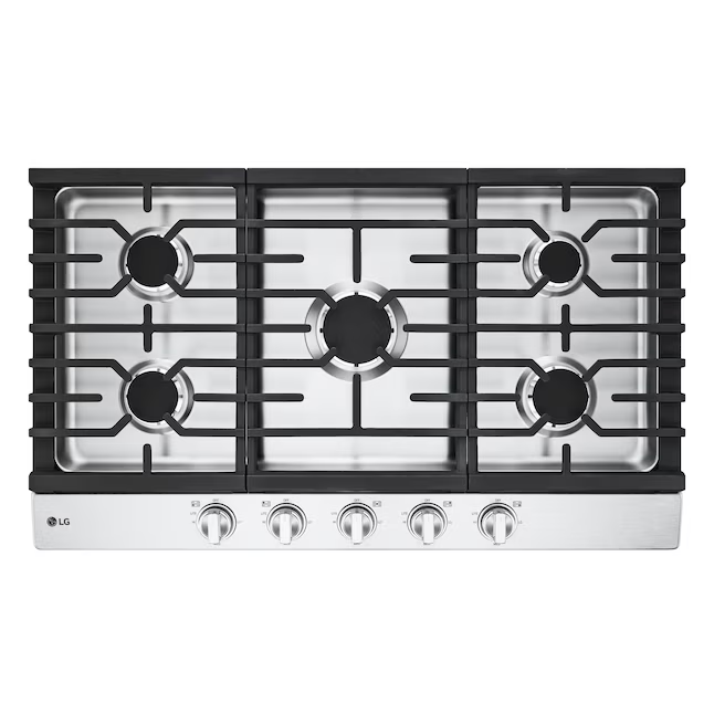 LG 36-in 5 burners Stainless Steel Gas Cooktop, CBGJ3623S *JR2510, Retail: $1,249.00, FINAL PRICE: $699.99 + TAX