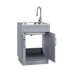 Style Selections 21.4-in x 24.1-in 1 -Basin Light Gray Freestanding Utility tub with Cabinet with Drain with Faucet