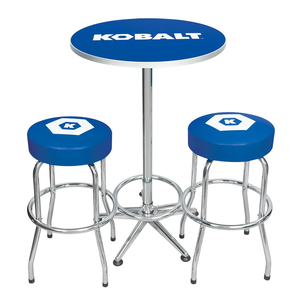 Kobalt Blue/chrome Casual Dining Room Set with Round Table ( Seats 2 )