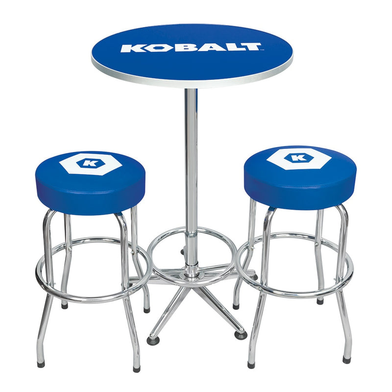 Kobalt Blue/chrome Casual Dining Room Set with Round Table ( Seats 2 )
