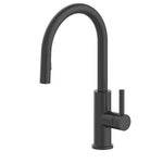 Alpine Reserve Harlow Simplefit Matte Black Single Handle Deck-mount Pull-down Kitchen Faucet with Sprayer (Includes Deck Plate) (Includes Soap Dispenser)