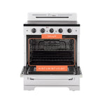 UNIQUE Classic Retro by Unique Classic Retro 30-in Glass Top 5 burners 3.9-cu ft Convection Oven Freestanding Electric Range with WipeClean Coating ( Marshmallow White )
