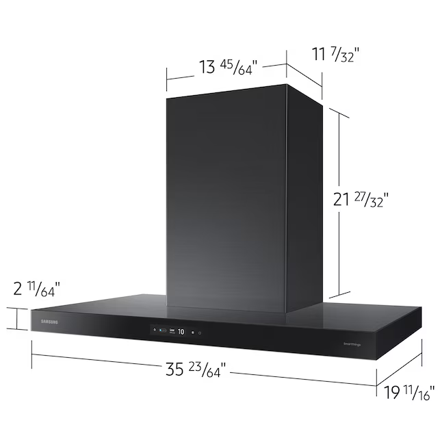 Samsung Bespoke 36 inch Convertible 390-CFM Black Wall-Mounted Range Hood with Charcoal Filter, NK36CB700W33/AA *JR2507, Retail: $1,549.00, FINAL PRICE: $749.99 + TAX