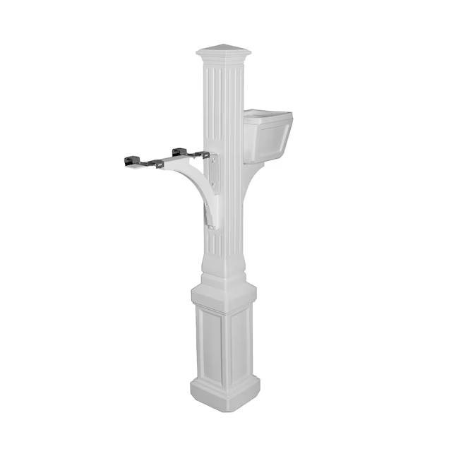 Postal Pro The Estate Mailbox Post with Planter, PP235PLWH *HD24, MSRP: $94.98, FINAL: