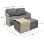Origin 21 Venza 3-Piece Wicker Patio Conversation Set with Dark Gray Cushions, LG-24511-LC *HD2509, Retail: $824.00, FINAL PRICE: $499.99 + TAX