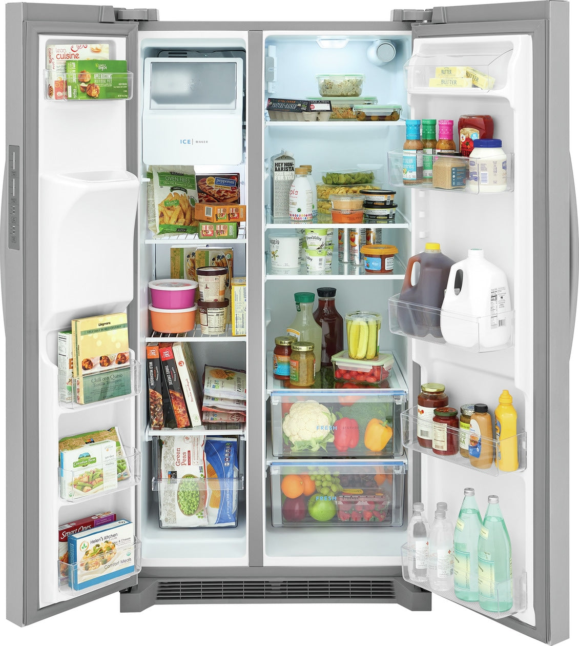 Frigidaire 25.6-cu ft Standard-Depth 36-in Wide Side-by-Side Refrigerator with Ice Maker ,Water and Ice Dispenser ( Fingerprint Resistant Stainless Steel ) ENERGY STAR Certified