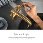 Moen Align Brushed Gold Widespread 2-handle WaterSense High-arc Residential Handle Bathroom Sink Faucet with Drain